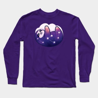 Night sloth galaxy constellation cloud pillow stars Long Sleeve T-Shirt